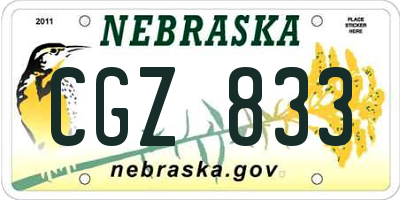 NE license plate CGZ833