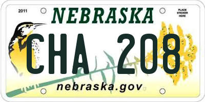 NE license plate CHA208