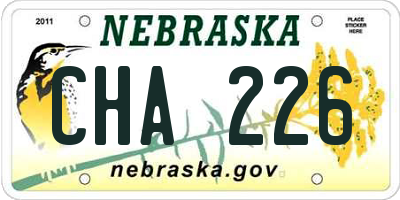 NE license plate CHA226