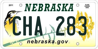 NE license plate CHA283
