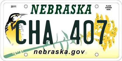 NE license plate CHA407