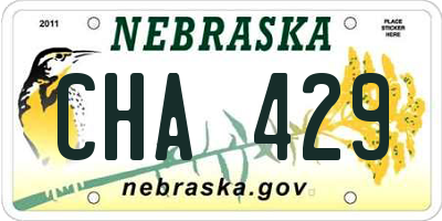 NE license plate CHA429