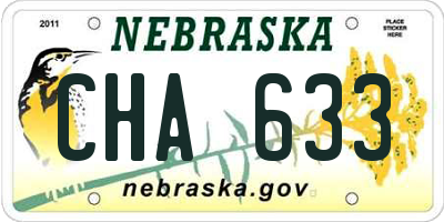 NE license plate CHA633
