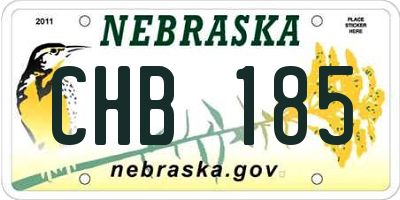 NE license plate CHB185