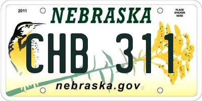 NE license plate CHB311