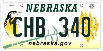 NE license plate CHB340