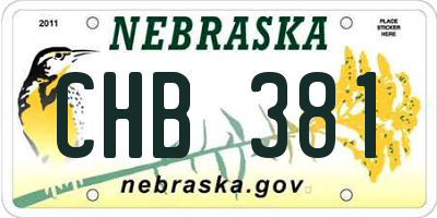 NE license plate CHB381