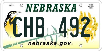 NE license plate CHB492
