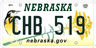 NE license plate CHB519