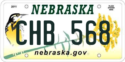 NE license plate CHB568