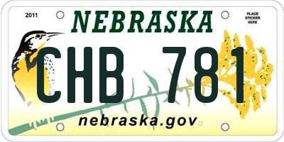 NE license plate CHB781