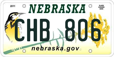NE license plate CHB806