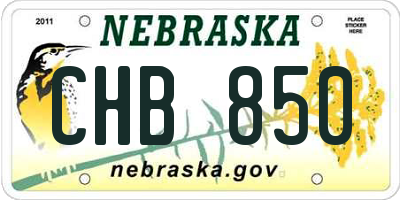 NE license plate CHB850
