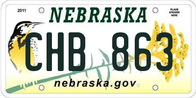 NE license plate CHB863