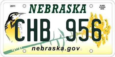 NE license plate CHB956