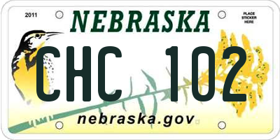 NE license plate CHC102