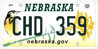 NE license plate CHD359