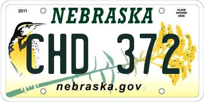 NE license plate CHD372