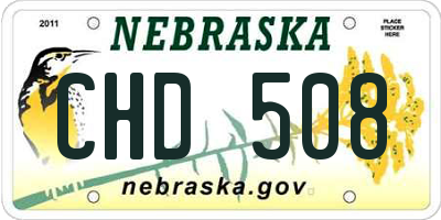 NE license plate CHD508