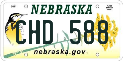NE license plate CHD588
