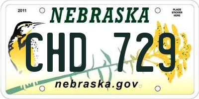 NE license plate CHD729