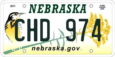 NE license plate CHD974