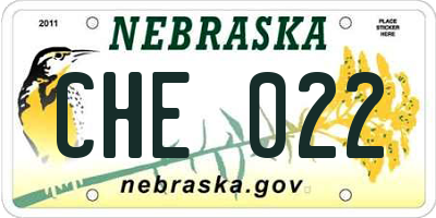 NE license plate CHE022