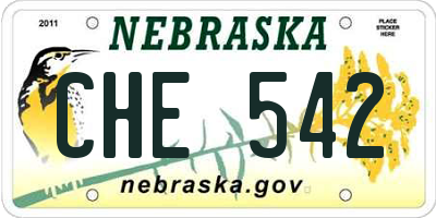 NE license plate CHE542