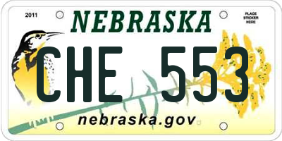 NE license plate CHE553
