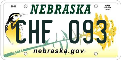 NE license plate CHF093