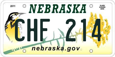 NE license plate CHF214