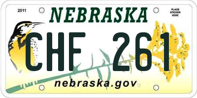 NE license plate CHF261