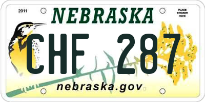 NE license plate CHF287
