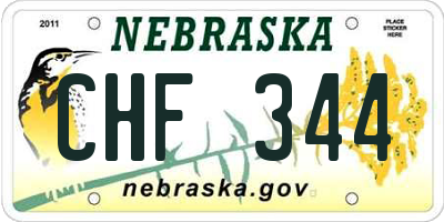 NE license plate CHF344