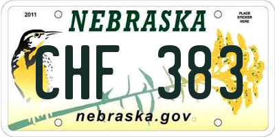NE license plate CHF383