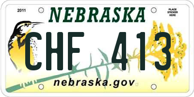 NE license plate CHF413