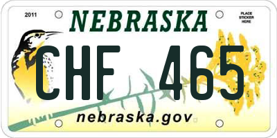 NE license plate CHF465