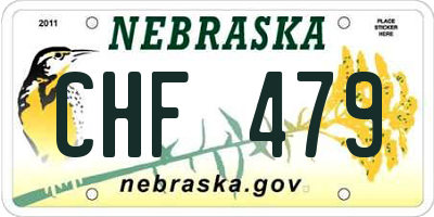 NE license plate CHF479