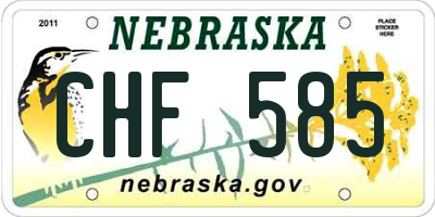 NE license plate CHF585