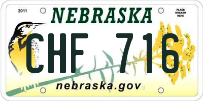 NE license plate CHF716