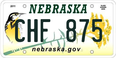 NE license plate CHF875
