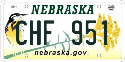 NE license plate CHF951