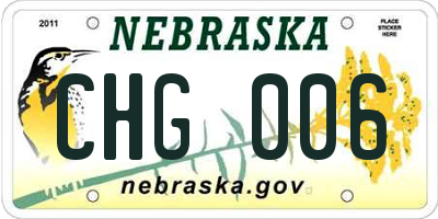 NE license plate CHG006
