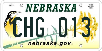 NE license plate CHG013