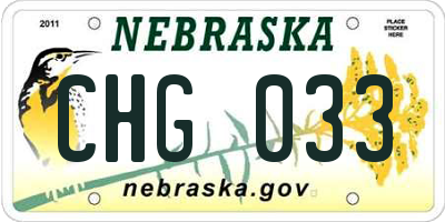 NE license plate CHG033
