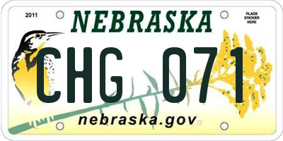 NE license plate CHG071
