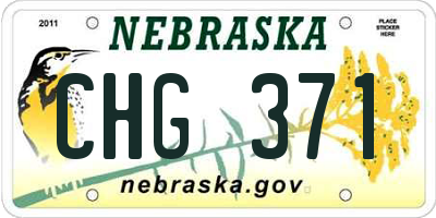 NE license plate CHG371