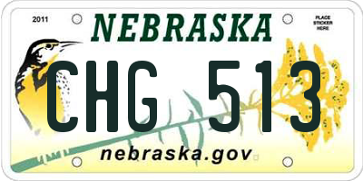 NE license plate CHG513