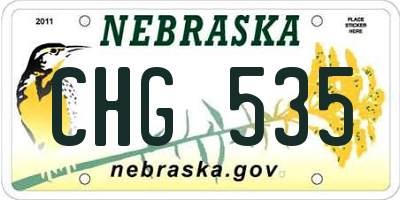 NE license plate CHG535