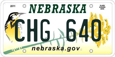 NE license plate CHG640